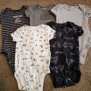 5 pack Carters Construction crew boysuits